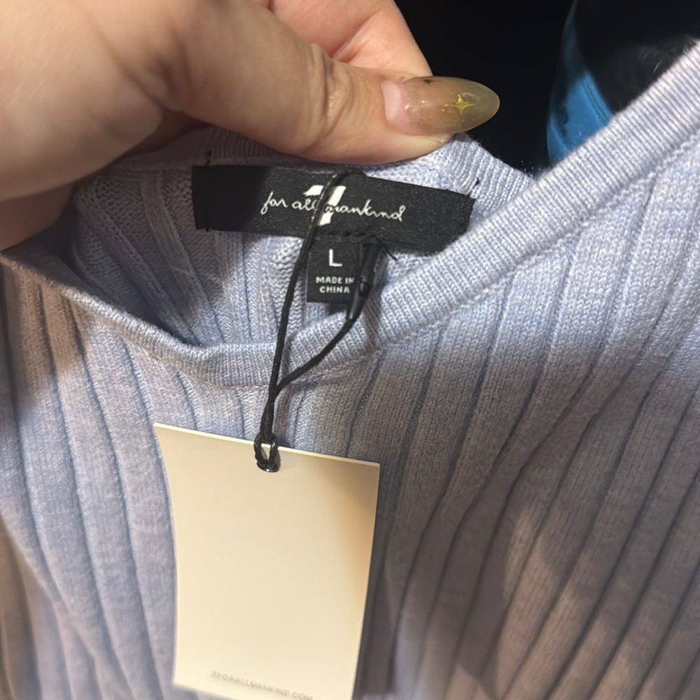 7 For All Mankind Lavender Ribbed Midi Dress - Picture 4 of 4